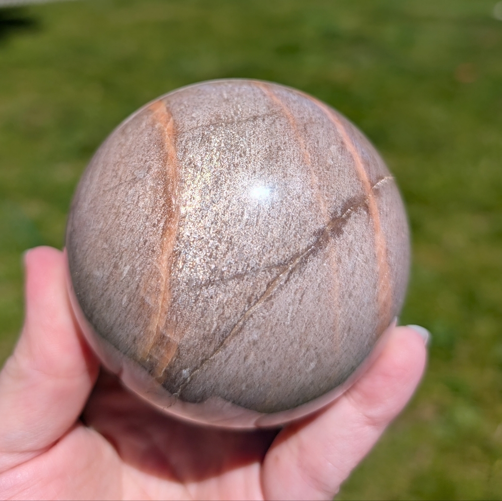 ✨ Large Sparkly Peach Moonstone Mixed With Rare Sunstone💖